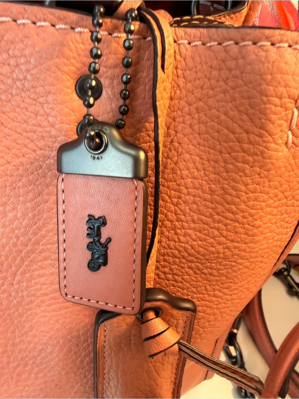 Rare Authentic COACH 1941 ROGUE 30 MELON & Oxblood Purse - Picture 4 of 16